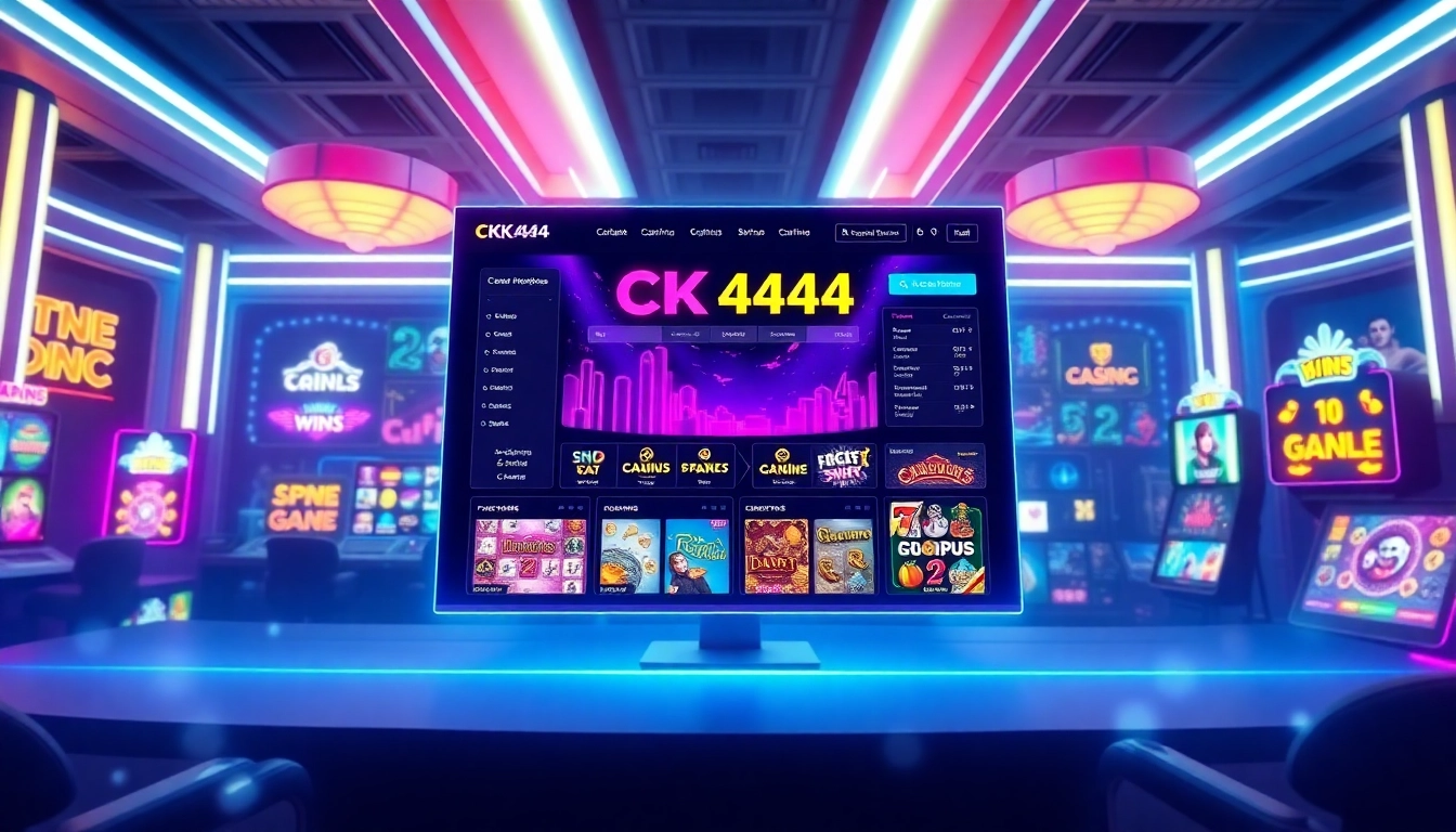 CK4444 online gaming platform showcasing popular slots and live dealer games with engaging visuals and vibrant colors for an immersive experience.
