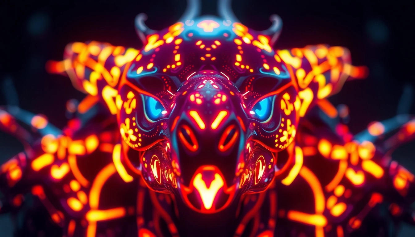 Vivid digital creature from 789f.monster inspired by futuristic design with glowing patterns, sleek texture, and energetic feel.