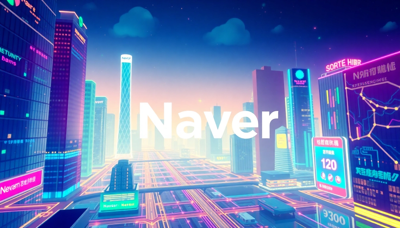 Vibrant Naver logo digital interface representing South Korea's leading online platform and its innovative ecosystem, highlighting connectivity and technology.