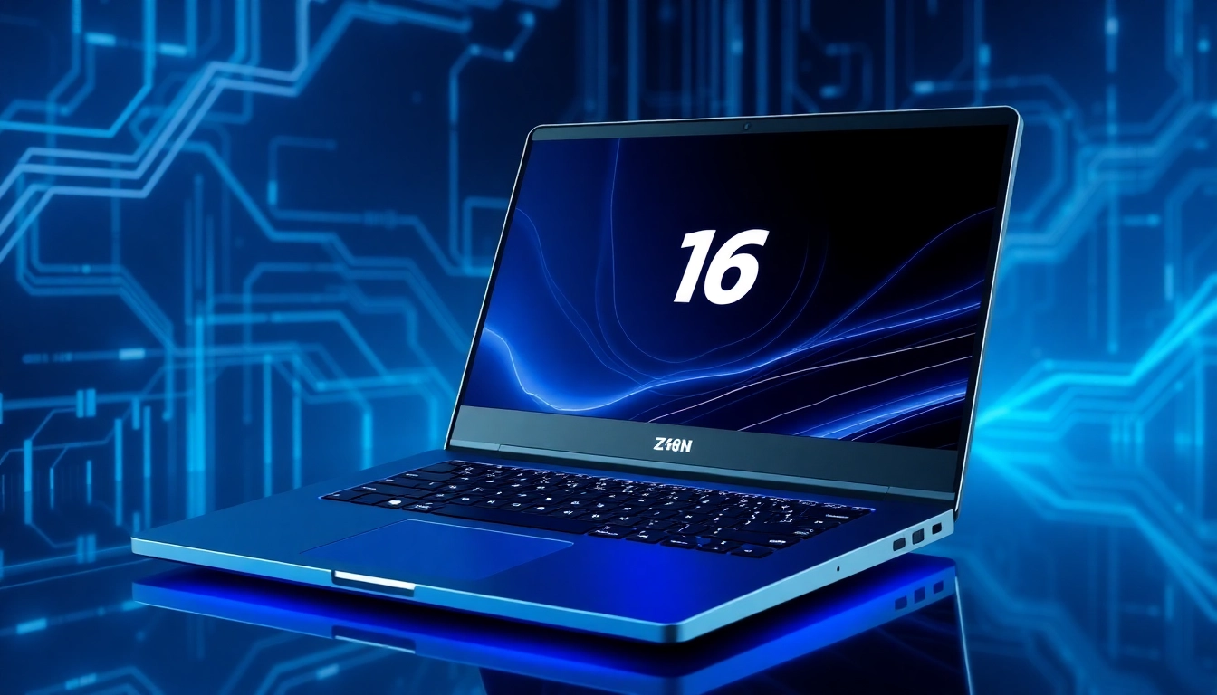 Z16 laptop showcased with advanced technology and sleek design, highlighting innovation and