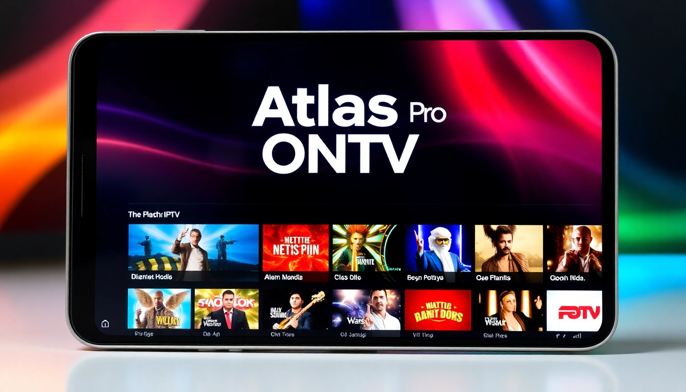 Atlas pro ontv streaming app on Android device demonstrating user interface and live TV menu for easy access.