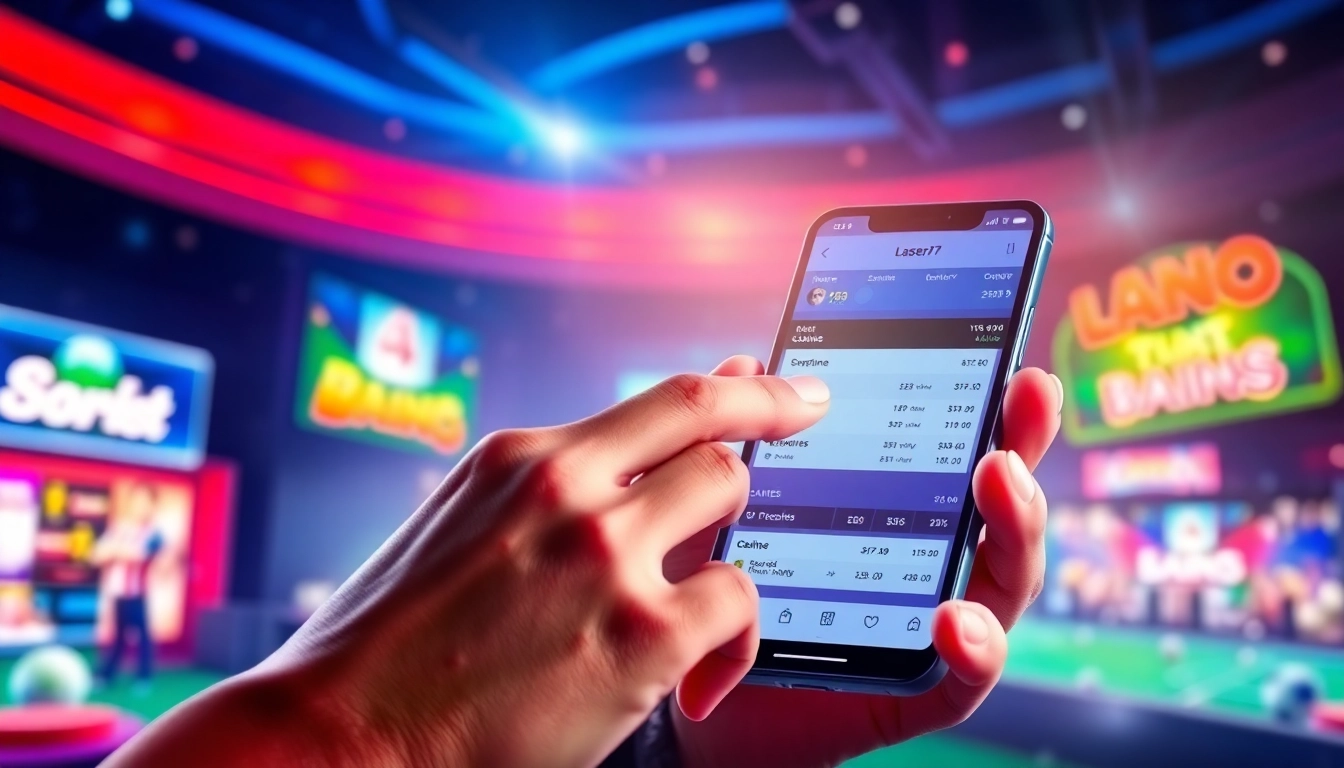 Laser247 online betting platform in action, showing a user placing a live cricket bet on a smartphone during a match for quick winnings, emphasizing security and user engagement.