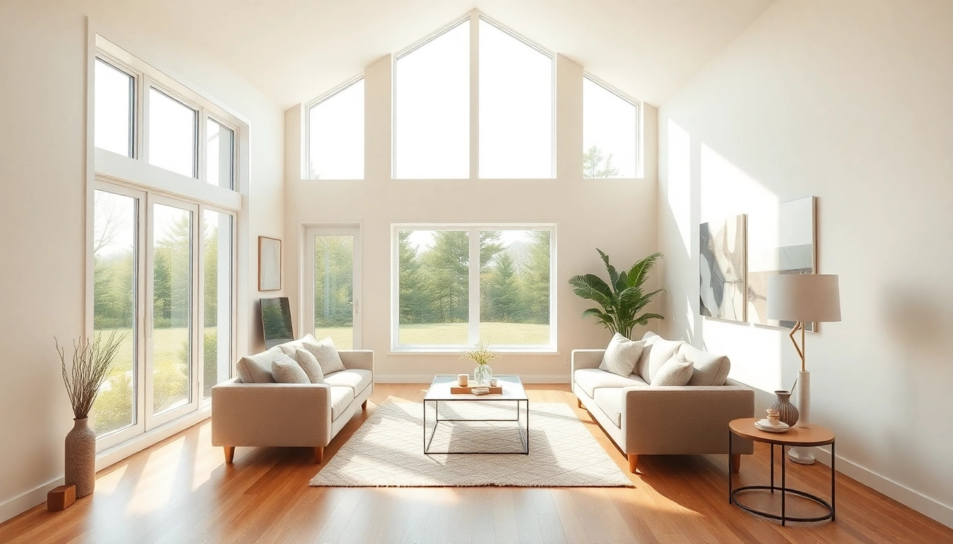 Efficient Replacement Windows illuminate the living room with bright natural light.