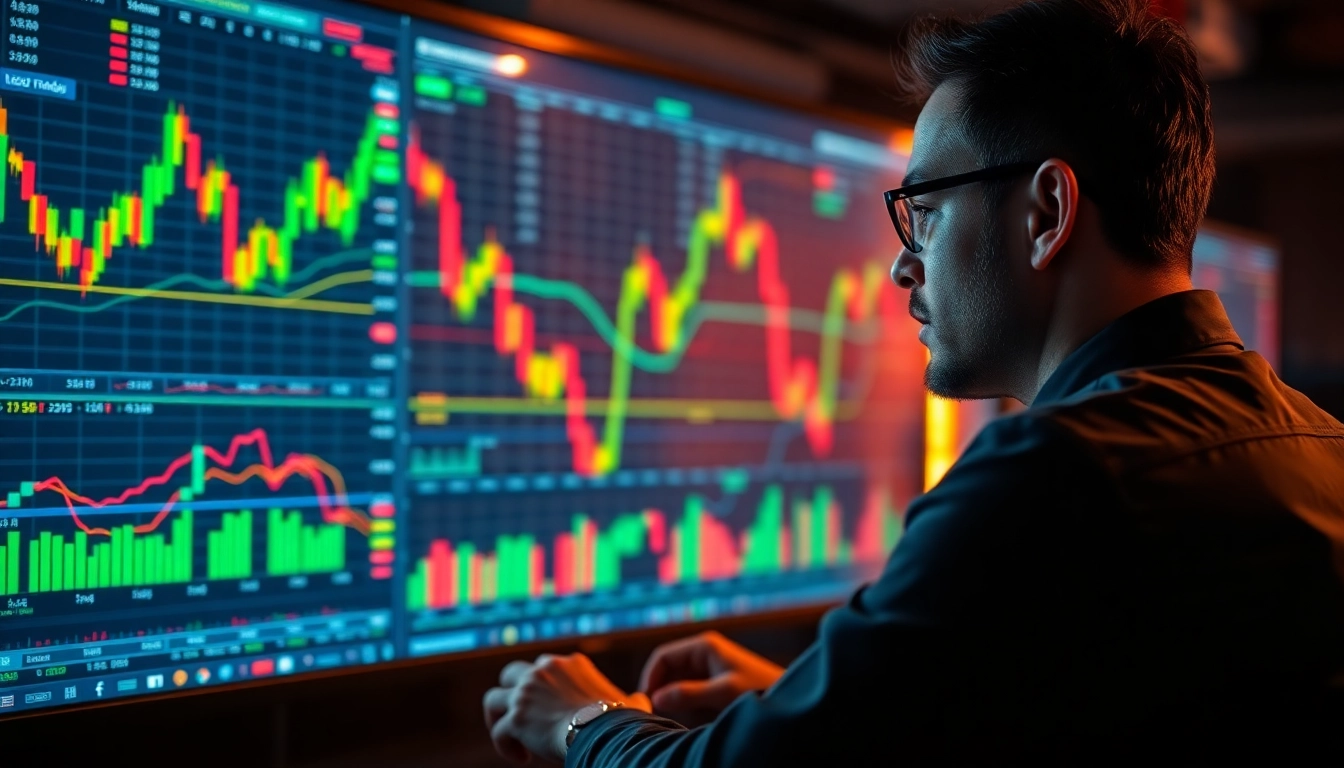 Trading view platform showcasing detailed financial charts and real-time trading data for