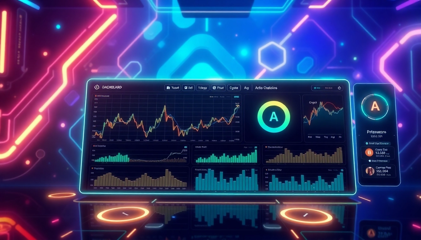 An aicoin trading platform with real-time data analysis and vibrant market charts for investors