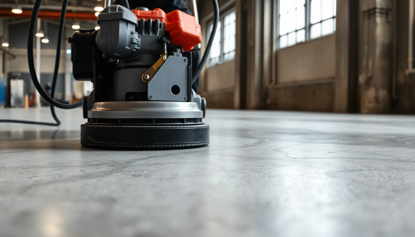Concrete grinding Birmingham expert smoothing industrial floor with precision machinery for a